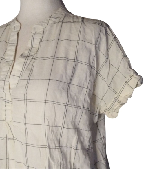 Madewell Lakeline Popover Shirts in Lakeline Jacquard Windowpane Cotton Size XS - Picture 6 of 10